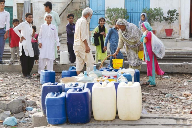 residents of districts west and central are being forced to store water in plastic containers and cans in order to preserve it for the rest of the month when there is no water in the pipelines photo aysha saleem express residents of districts west and central are being forced to store water in plastic containers and cans in order to preserve it for the rest of the month when there is no water in the pipelines photo aysha saleem express