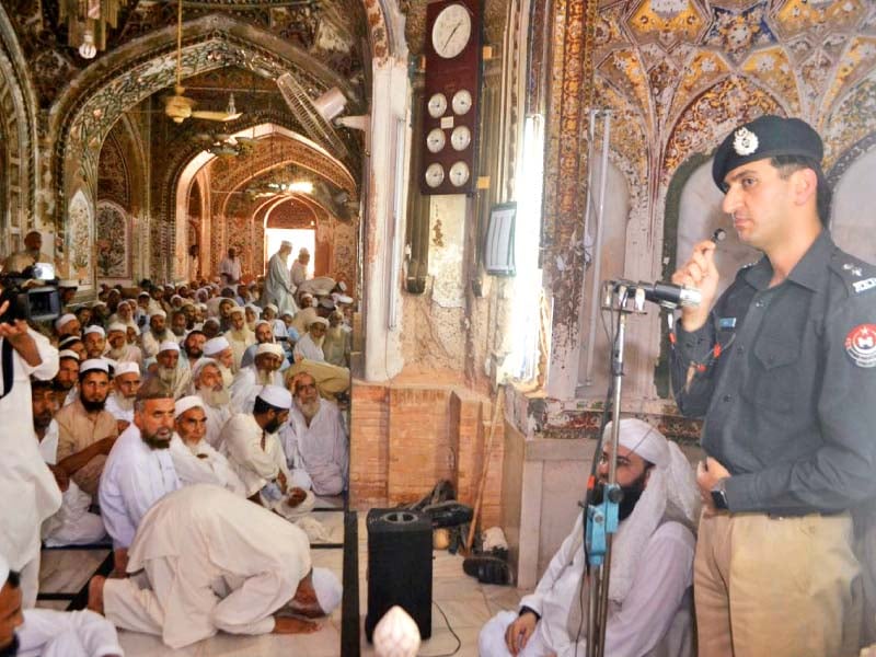 police officials visit mosques across the city photo express