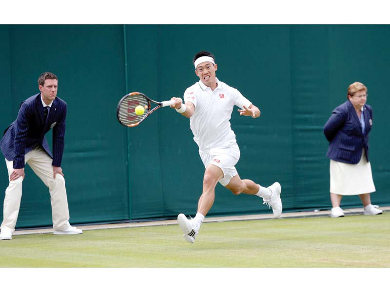 nishikori beat the swashbuckling russian who failed to find a way to counter the japanese player s baseline aggression and solid defence photo afp