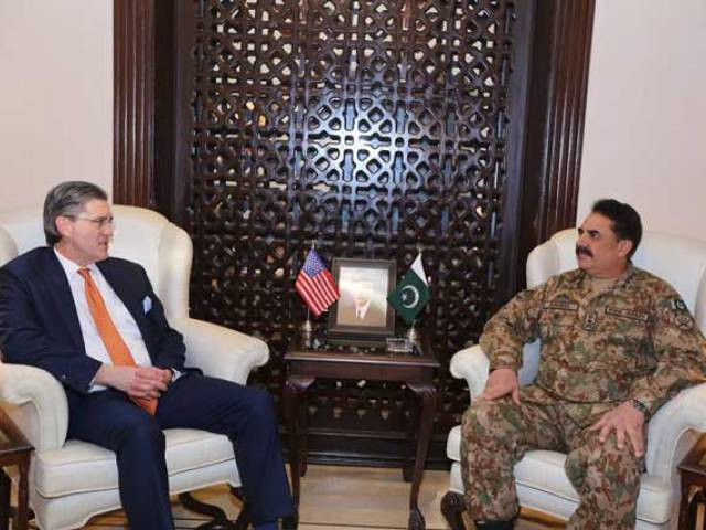 army chief general raheel sharif in a meeting with us special representative for afghanistan and pakistan richard g olson on february 6 2016 at ghq photo ispr