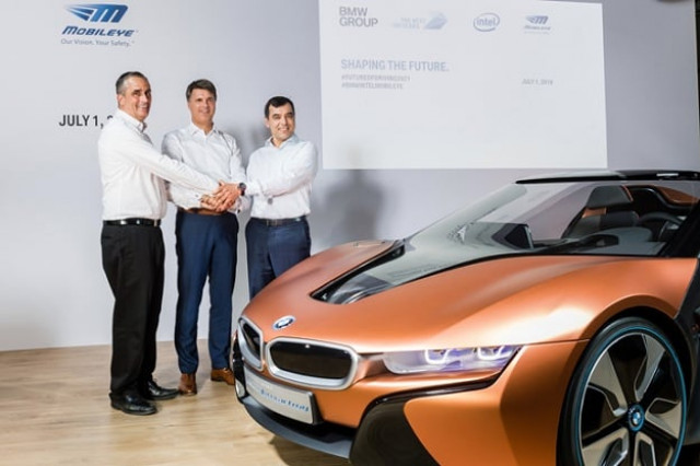 intel ceo brian krzanich chairman bom of bmw ag harald kr ger and mobileye chairman amnon shashua photo bmw intel ceo brian krzanich chairman bom of bmw ag harald kr ger and mobileye chairman amnon shashua photo bmw