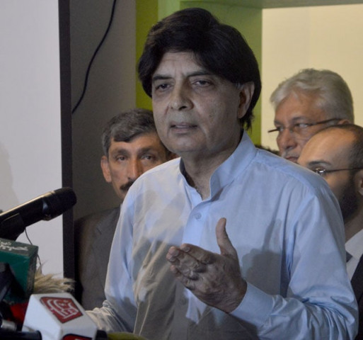 federal interior minister chaudhry nisar ali khan addresses a press conference in islamabad on monday july 4 2016 photo mudassar raja express federal interior minister chaudhry nisar ali khan addresses a press conference in islamabad on monday july 4 2016 photo mudassar raja express