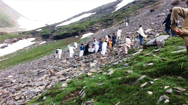 liaqat ali khan his wife and two sons along with ijlal hussain and his wife were going to nagar valley when their car skidded off the road at babusar top and fell into a gorge photo express