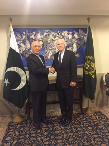 senator john mccain calls on advisor to the prime minister on foreign affairs sartaj aziz in islamabad photo twitter john mccain senator john mccain calls on advisor to the prime minister on foreign affairs sartaj aziz in islamabad photo twitter john mccain