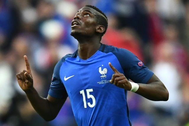 french star paul pogba celebrating his goal during the euros 2016 photo afp