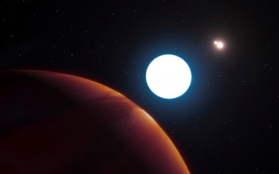 astronomers spy giant planet three stars in odd celestial ballet