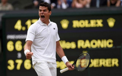 raonic upsets federer in five sets to reach first slam final