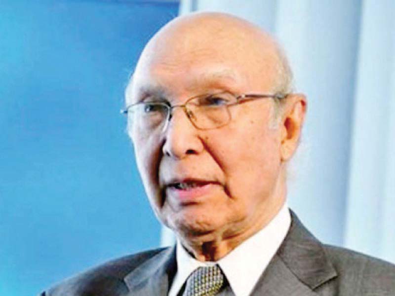 pm s adviser on foreign affairs sartaj aziz photo file