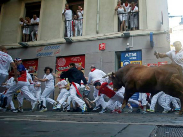 the daily bull run starts at 8 a m and usually lasts between 3 and 5 minutes photo reuters