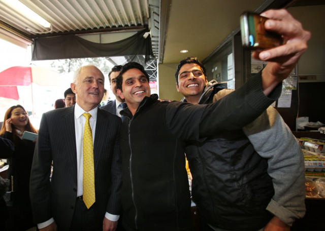 australian prime minister malcolm turnbull l poses for a selfie during a street walk in melbourne 039 s outer east australia july 8 2016 photo reuters australian prime minister malcolm turnbull l poses for a selfie during a street walk in melbourne 039 s outer east australia july 8 2016 photo reuters