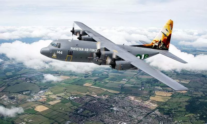 a c 130 aircraft of pakistan air force participating in the royal international air tattoo show 2016 at royal air force base in fairford uk on july 10 2016 photo paf a c 130 aircraft of pakistan air force participating in the royal international air tattoo show 2016 at royal air force base in fairford uk on july 10 2016 photo paf