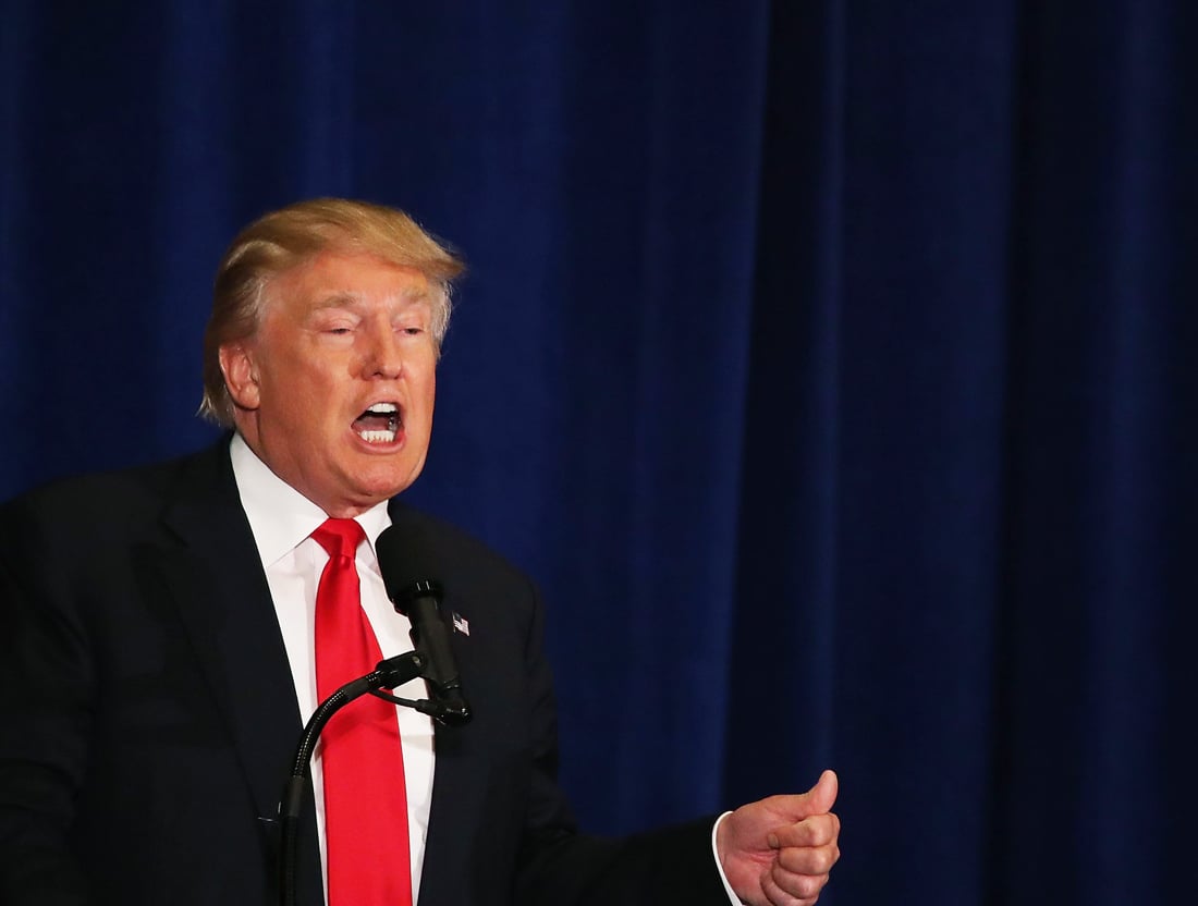 presumptive republican presidential candidate donald trump delivers a speech on veteran 039 s issues during a campaign stop july 11 2016 in virginia beach virginia photo afp