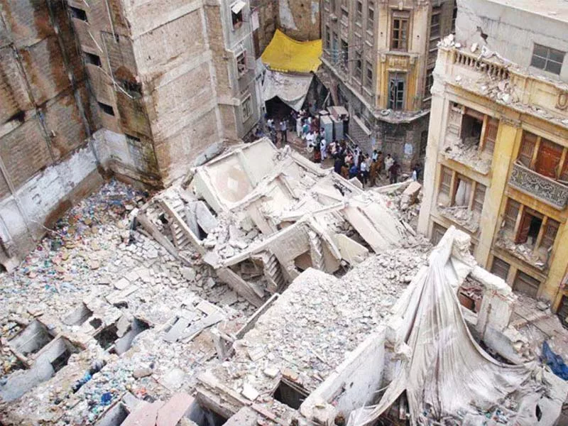 a five storey building dastagir mansion collapsed in kharadar in august 2015 the building was 27 years old photo file a five storey building dastagir mansion collapsed in kharadar in august 2015 the building was 27 years old photo file