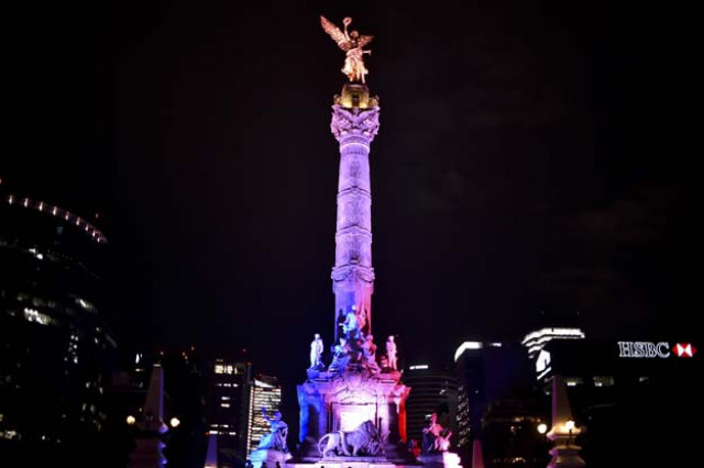 mexican independence angel monument is illuminated with the colors of the french national flag on july 14 2016 in mexico city in solidarity following the deadly attack in nice france photo afp mexican independence angel monument is illuminated with the colors of the french national flag on july 14 2016 in mexico city in solidarity following the deadly attack in nice france photo afp