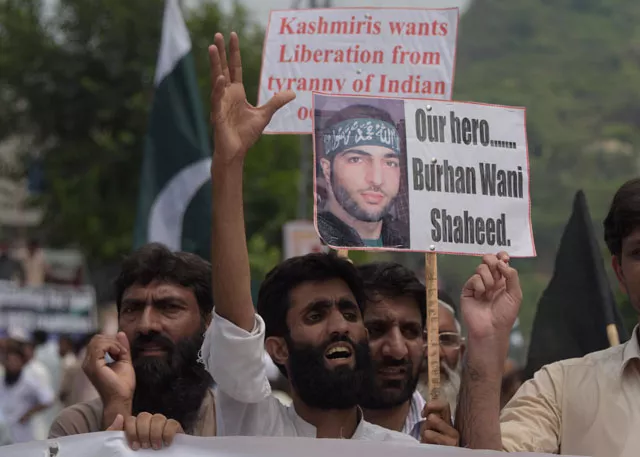 kashmiris march during a protest rally against the killings in india held kashmir in muzaffarabad the capital of pakistan administered kashmir on july 15 2016 photo afp kashmiris march during a protest rally against the killings in india held kashmir in muzaffarabad the capital of pakistan administered kashmir on july 15 2016 photo afp