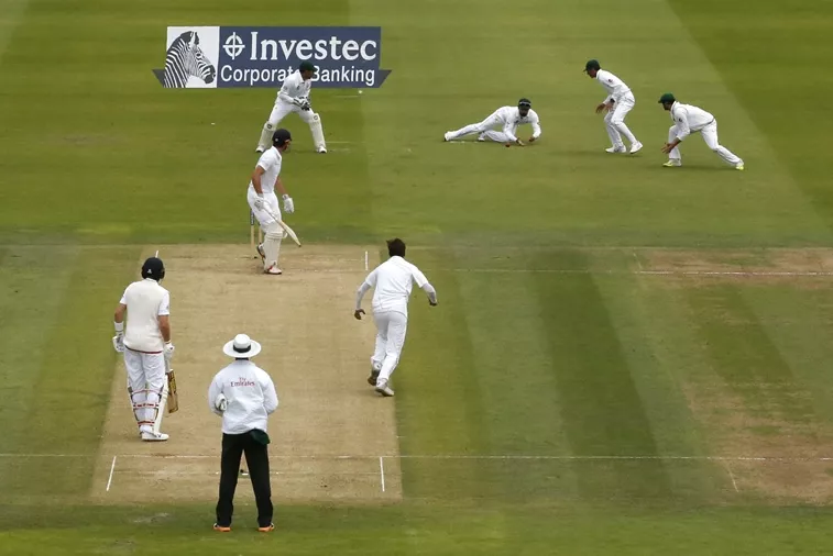 england 039 s alastair cook is dropped off the bowling of pakistan 039 s mohammad amir in first test at lord 039 s on july 15 2016 photo reuters england 039 s alastair cook is dropped off the bowling of pakistan 039 s mohammad amir in first test at lord 039 s on july 15 2016 photo reuters