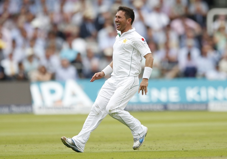 pakistan 039 s yasir shah celebrates after taking the wicket of england 039 s joe root in first test at lord 039 s on july 15 2016