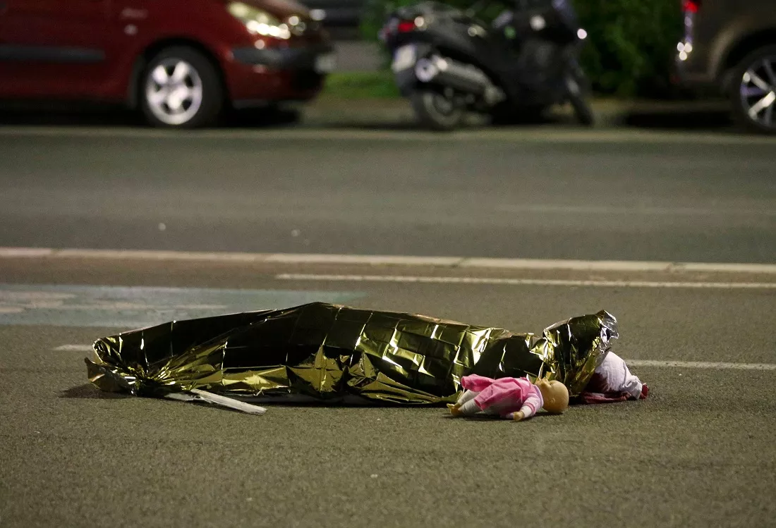 a body is seen on the ground july 15 2016 after at least 30 people were killed in nice france when a truck ran into a crowd celebrating the bastille day national holiday july 14 photo reuters a body is seen on the ground july 15 2016 after at least 30 people were killed in nice france when a truck ran into a crowd celebrating the bastille day national holiday july 14 photo reuters