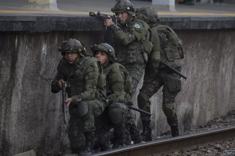 brazilian army special forces assigned to the security of the rio 2016 olympics games train along the platforms of the deodoro train station in rio de janeiro brazil on july 16 2016 photo afp brazilian army special forces assigned to the security of the rio 2016 olympics games train along the platforms of the deodoro train station in rio de janeiro brazil on july 16 2016 photo afp