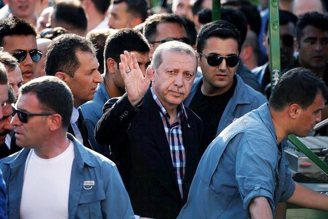 turkish president recep tayyip erdogan waves to the crowd following a funeral service for a victim of the thwarted coup in istanbul turkey july 17 2016 photo reuters turkish president recep tayyip erdogan waves to the crowd following a funeral service for a victim of the thwarted coup in istanbul turkey july 17 2016 photo reuters