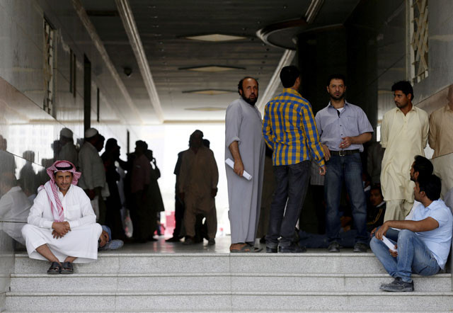migrant workers who work for the saudi binladin group gather as they ask for a final settlement over a salary issue in riyadh saudi arabia march 29 2016 photo reuters