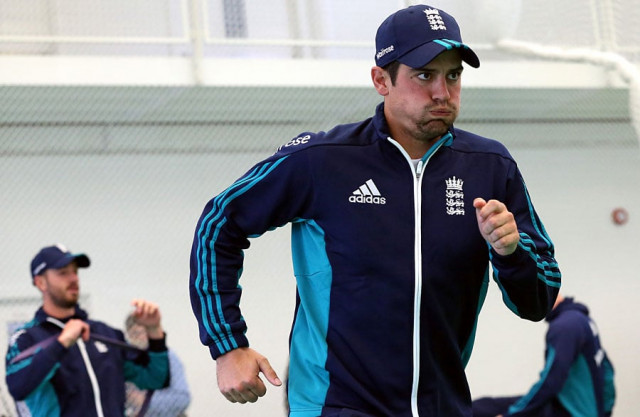 alastair cook put in some hard yards as england were forced to train indoors chester le street may 26 2016 photo afp alastair cook put in some hard yards as england were forced to train indoors chester le street may 26 2016 photo afp