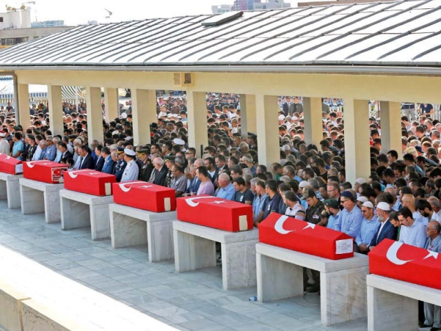 people offer funeral prayers in ankara for police officers killed during the failed coup attempt photo afp people offer funeral prayers in ankara for police officers killed during the failed coup attempt photo afp