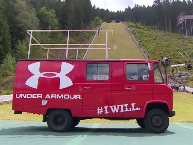usually ski jumpers race down the hill in germany but this weekend it was the other way around photo screengrab usually ski jumpers race down the hill in germany but this weekend it was the other way around photo screengrab