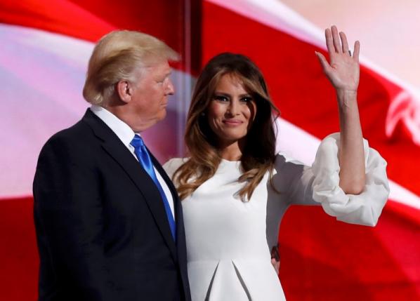 melania trump stands with her husband republican us presidential candidate donald trump at the republican national convention in cleveland ohio u s july 18 2016 photo reuters