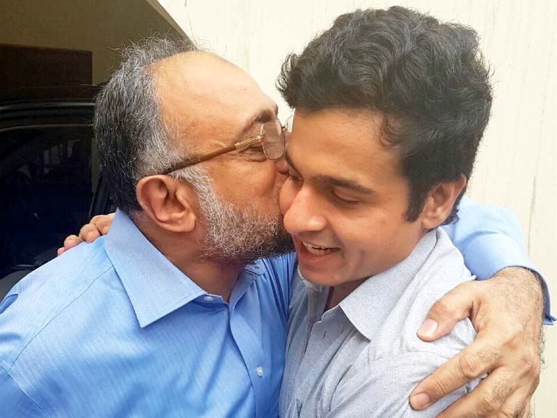 sajjad ali shah welcomes ovais shah on his return photo afp