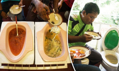 indonesian toilet cafe serves up stomach churning food