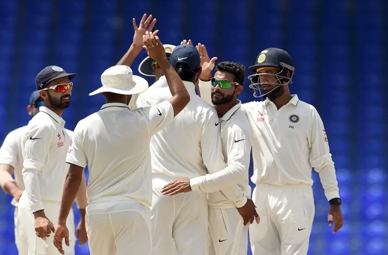 indian cricketer ravindra jadeja 2nd r celebrates with teammates after dismissing wicb president 039 s xi batsman john campbell during the final day of the three day tour match between india and wicb president 039 s xi squad at the warner park stadium in basseterre saint kitts on july 16 2016 photo afp indian cricketer ravindra jadeja 2nd r celebrates with teammates after dismissing wicb president 039 s xi batsman john campbell during the final day of the three day tour match between india and wicb president 039 s xi squad at the warner park stadium in basseterre saint kitts on july 16 2016 photo afp