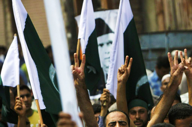 pakistani flags hoisted and carried during a rally in srinagar kashmir in 2008 photo ap pakistani flags hoisted and carried during a rally in srinagar kashmir in 2008 photo ap