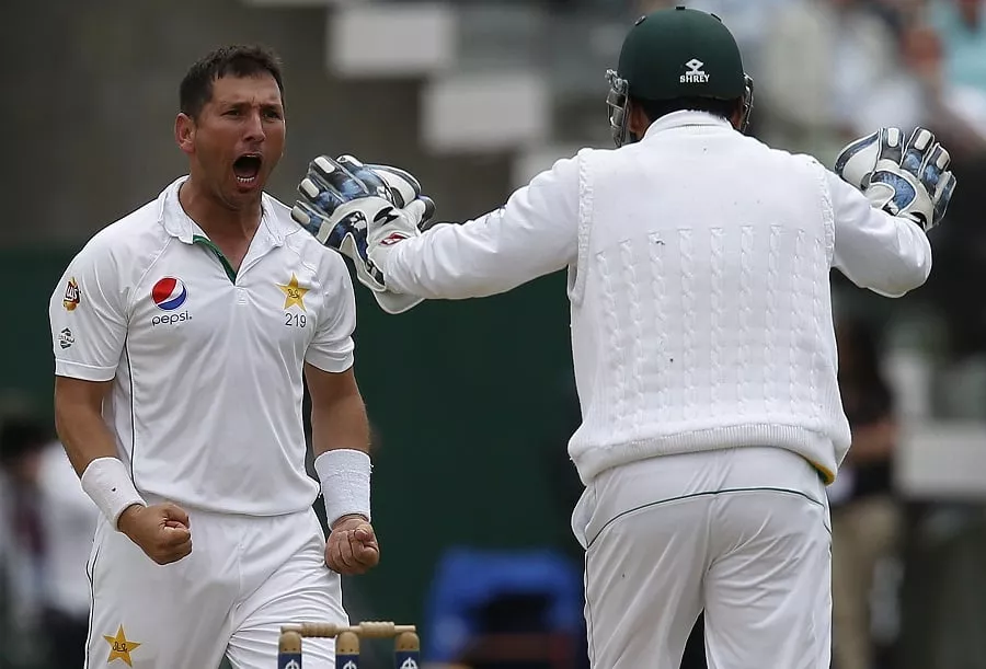 yasir shah l celebrates taking the wicket of england 039 s james vince at lord 039 s in london on july 15 2016 photo afp yasir shah l celebrates taking the wicket of england 039 s james vince at lord 039 s in london on july 15 2016 photo afp