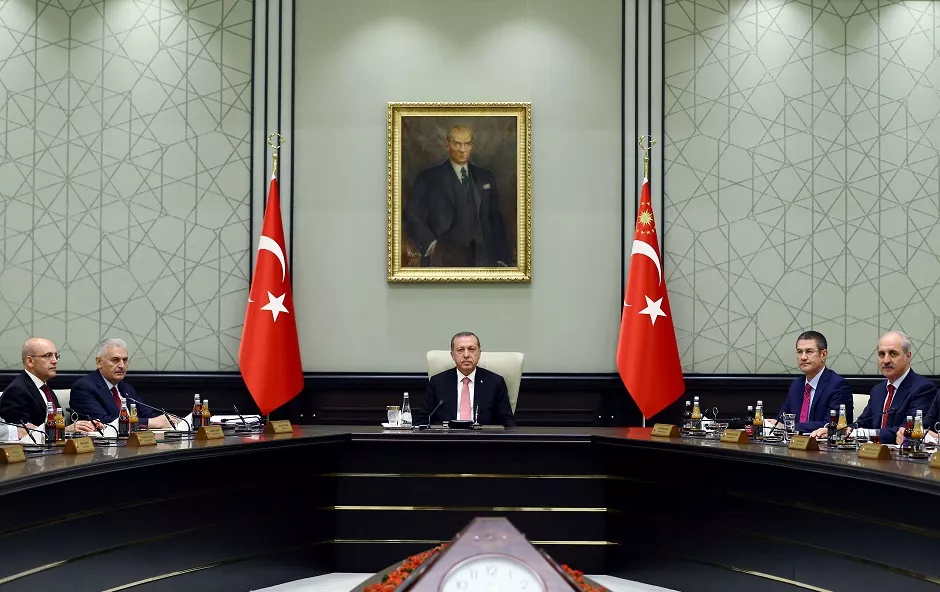 turkish president tayyip erdogan deputy prime ministers mehmet simsek numan kurtulmus chairs a cabinet meeting at the presidential palace in ankara photo reuters turkish president tayyip erdogan deputy prime ministers mehmet simsek numan kurtulmus chairs a cabinet meeting at the presidential palace in ankara photo reuters