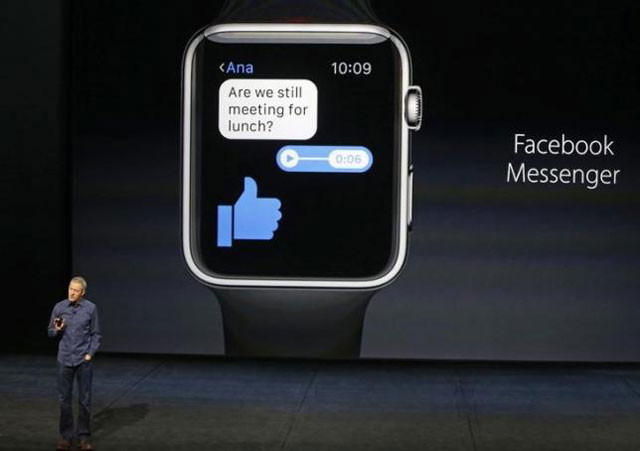 jeff williams apple 039 s senior vice president of operations speaks about the apple watch and facebook messenger during an apple media event in san francisco california september 9 2015 photo reuters