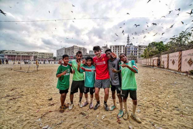 benjamin zand playing football with kids in lyari photo nofil naqvi bbc benjamin zand playing football with kids in lyari photo nofil naqvi bbc