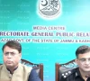 ajk information secretary mohammad rashid hanif and dig irfan masood kashfi address a press conference in muzaffarabad on tuesday screengrab