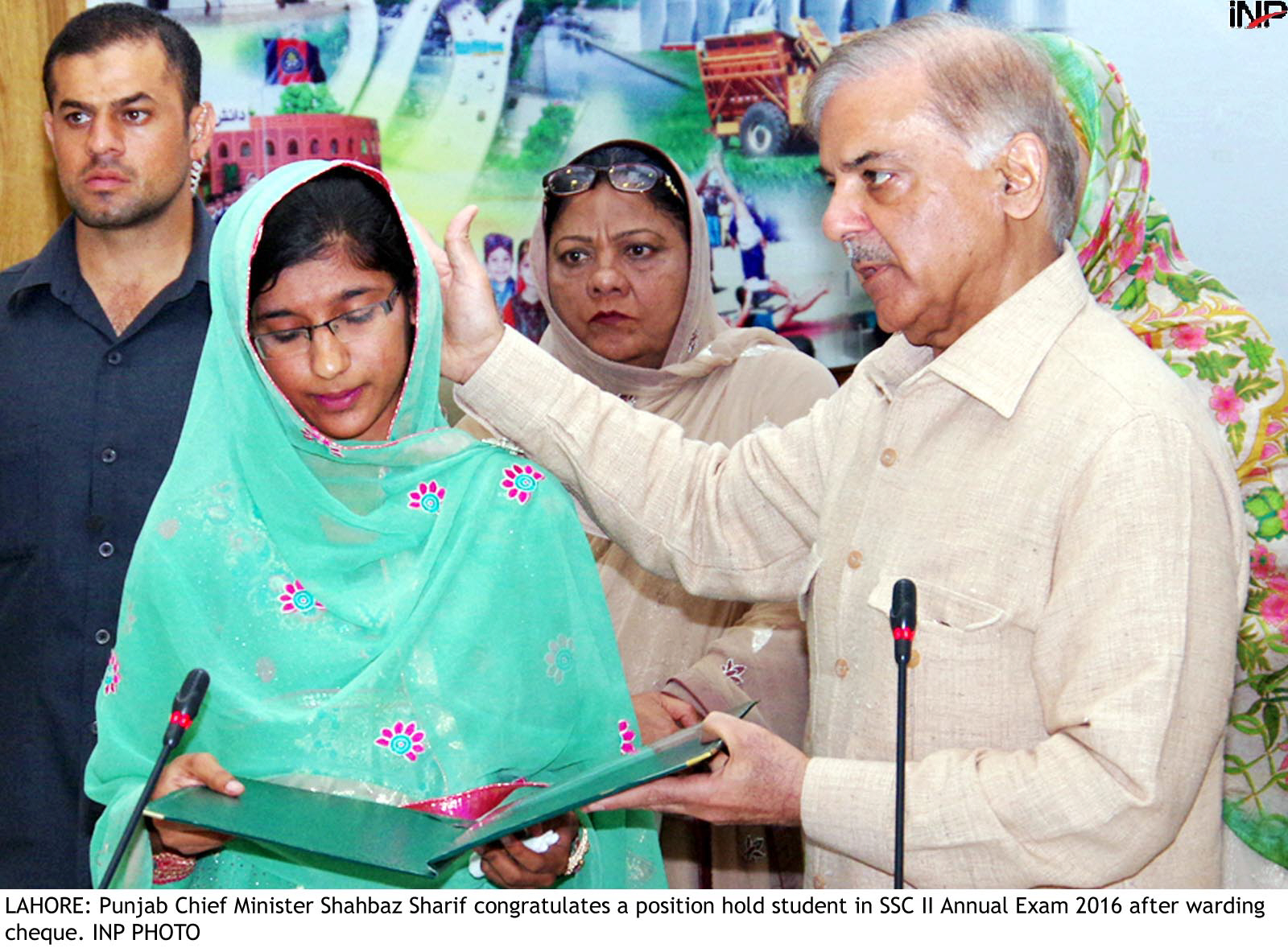 the chief minister also saluted head mistresses of girls schools for motivating their parents to send them to schools and bearing the expenses of their education from their own pocket photo inp