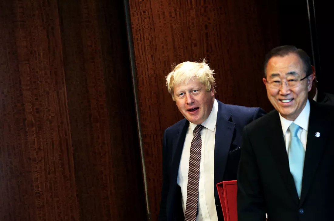 british foreign secretary boris johnson arrives to the united nations headquarters with un secretary general ban ki moon in new york city on july 22 2016 photo afp british foreign secretary boris johnson arrives to the united nations headquarters with un secretary general ban ki moon in new york city on july 22 2016 photo afp