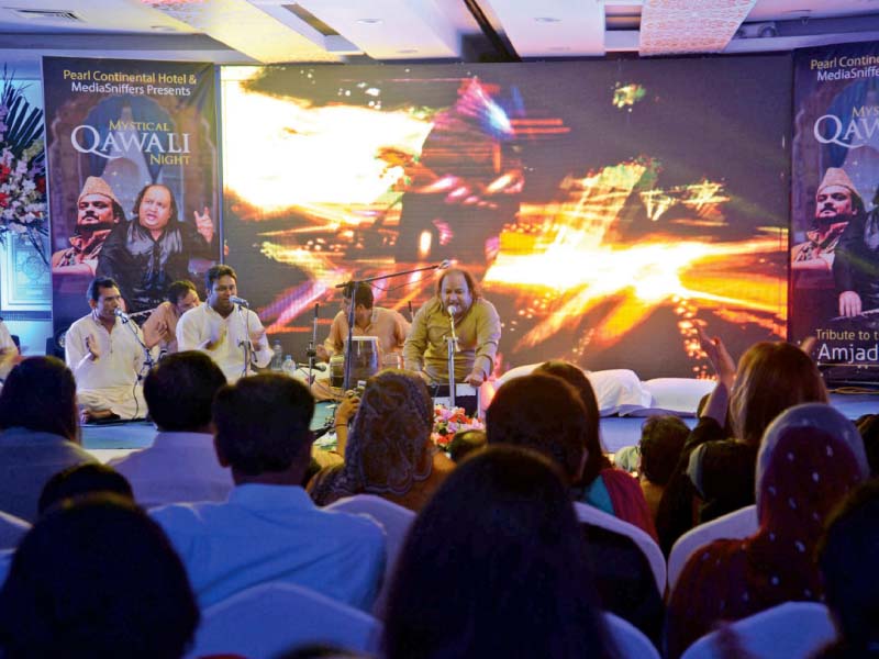 qawwali being performed at pc hotel in the city photo muhammad iqbal express