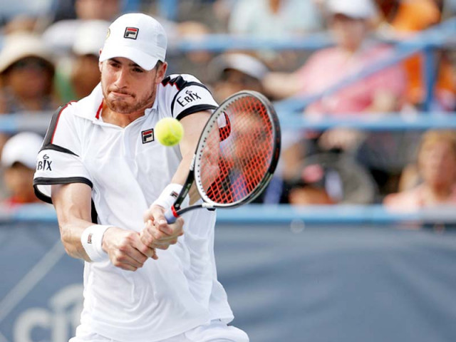 isner smacked a forehand wide to hand johnson the victory after an hour and 57 minutes photo afp