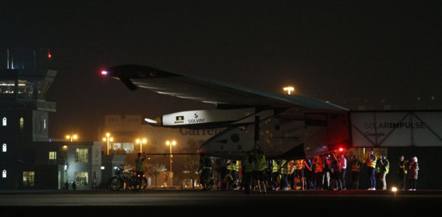 solar impulse 2 the solar powered plane arrives at al batin airport in abu dabi to complete its world tour flight on july 26 2016 in the united arab emirates solar impulse 2 landed in the uae early on tuesday july 26 2016 completing its epic journey to become the first sun powered airplane to circle the globe without a drop of fuel photo afp solar impulse 2 the solar powered plane arrives at al batin airport in abu dabi to complete its world tour flight on july 26 2016 in the united arab emirates solar impulse 2 landed in the uae early on tuesday july 26 2016 completing its epic journey to become the first sun powered airplane to circle the globe without a drop of fuel photo afp