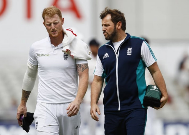england 039 s ben stokes goes off injured on july 25 2016 at old trafford manchester photo reuters england 039 s ben stokes goes off injured on july 25 2016 at old trafford manchester photo reuters