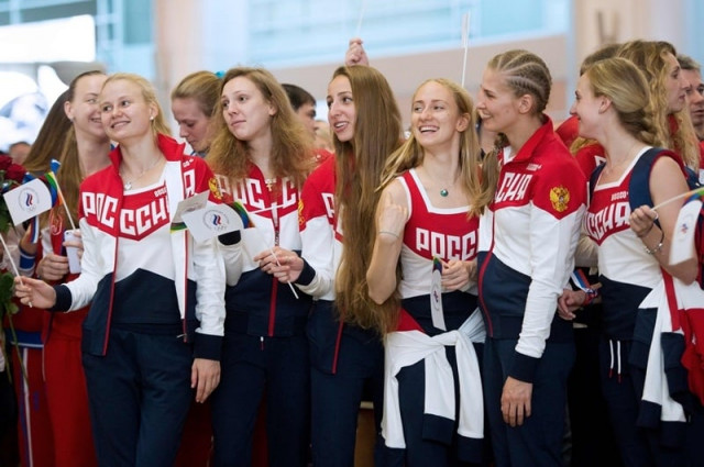 russian olympic team members attend a farewell ceremony for the rio games at moscow 039 s sheremetyevo airport on july 28 2016 photo afp russian olympic team members attend a farewell ceremony for the rio games at moscow 039 s sheremetyevo airport on july 28 2016 photo afp