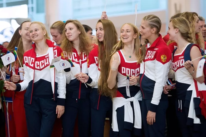russian olympic team members attend a farewell ceremony for the rio games at moscow 039 s sheremetyevo airport on july 28 2016 photo afp russian olympic team members attend a farewell ceremony for the rio games at moscow 039 s sheremetyevo airport on july 28 2016 photo afp