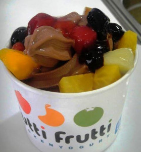build your froyo tower at tutti frutti frozen yogurt