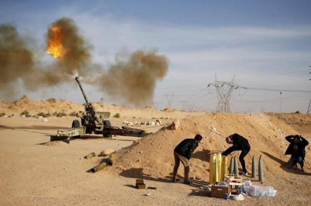 libya dawn fighters fire an artillery cannon at is militants near sirte march 19 2015 photo reuters libya dawn fighters fire an artillery cannon at is militants near sirte march 19 2015 photo reuters