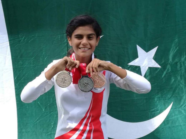 shafaq hasnain from pakistan won gold medal in long jump silver medal in relay and bronze medal in 100 metre race photo courtesy jubilee games facebook