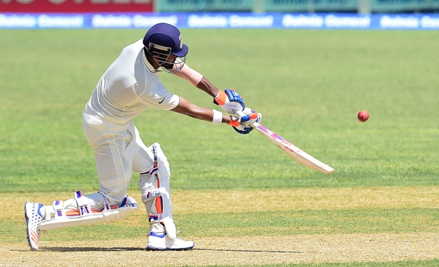 lokesh rahul connects for a six off west indies bowler devendra bishoo on july 31 2016 in kingston jamaica photo afp